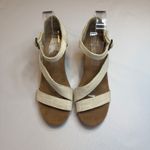 Toms  NEW Natural Linen Clarissa Canvas Espadrille Wedge Sandals Size 9.5 Summer Photo 1