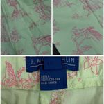 J. McLaughlin  Cotton Bright Green w/ Pink Floral and Farm Graphic Print Trousers Photo 7
