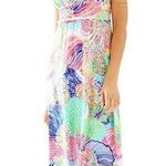 Lilly Pulitzer  SLOANE MAXI DRESS Roar Of The Seas Multi Floral Coral midi Photo 5