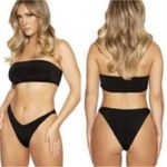 Naked Wardrobe  Bikini Set Bandeau Tube Top Cheeky High Cut Bottom Black S Photo 1
