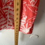 Old Navy  XXL Red White Tropical Leaf‎ Print Button Front Tie-Hem Shirt Photo 7