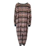 Natural Life  Fair Isle Fleece Zip One Piece Jumpsuit L/XL Cozy Loungewear Photo 2
