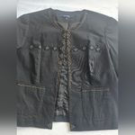 Chadwick's  Black Embellished Beads 3/4 Sleeve Lined Soft Blazer Size 12 Photo 8
