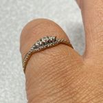 10K Yellow Gold Diamond Trilogy Twist Band Bridal Commitment Ring Size 7.25 Photo 8