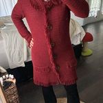 Peru Etnico Women’s Maroon Small Fringe Cardigan Alpaca Photo 0