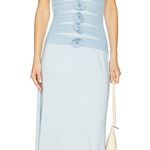 Maygel Coronel Villadiego Dress Artic Blue Elegant Floral Applique NWOT OS $690 Size undefined Photo 0