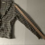 Banana Republic M Grey Beige Tan Cardigan Fringed Photo 4
