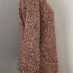 Vintage David Brooks Rainbow Marled Chunky Knit Mock Neck Sweater XL Red Photo 3