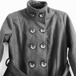 Outer Edge  Peacoat Jacket L NWT Thick Knit Black Waist Tie Warm Winter Cozy Fall Photo 1