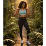 Old Navy  Active High Rise Black Leggings & Green Sports Bra Set  XL Womans Gym # Photo 12