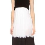 ALC Frank A.L.C. Dress Womens XS Black White Silk Sleeveless Midi Fit Flare Dip Dye USA Photo 0