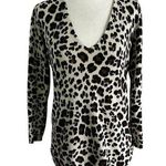 ZARA Knit Multicolor Knit Animal Print V-Neck Blouse Women Top Medium | 57-33 Photo 0