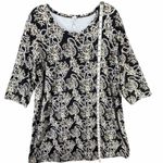 Lulu B Shift Travel Dress Womens 1X Black Beige Nautical Coral Rope Resort Beach Photo 6