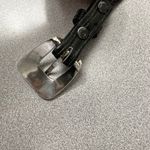 Nocona Womens Black Leather Belt 28 Silvertone Buckle 1.25in Rope Metallic USA Photo 8