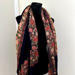 Ahujasons Floral Embroidered Scarf One Size Blue Photo 1