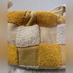 ZARA  Yellow and Cream Beaded Gingham Crossbody/Shoulder Bag Photo 6