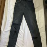 Free People We The Free High Rise Distressed Black Jeans 28 Casual Bikercore Photo 2