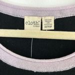 Cloth by Design New Convertible Side Slit Sweater Contrast Trim Black Purple Photo 9