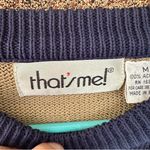 that’s me! Vintage 90s Cropped Striped Sweater Navy Tan Argyle M Blue Size M Photo 2