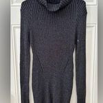 ALLSAINTS NWOT Sweater Dress Size Large Black/Silver Juliette Ribbed Turtleneck Photo 0