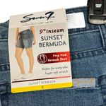 Seven7  SZ 8 Sunset Bermuda Jean Shorts Frayed Hems Distressed Stretch Mid-Rise Photo 3