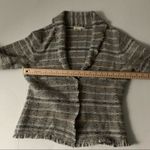 Banana Republic M Grey Beige Tan Cardigan Fringed Photo 6