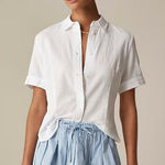 J.Crew NWT Slim-fit Button-up Cotton Gauze White Photo 0