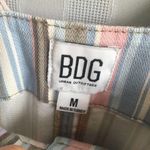 BDG  Pastel Lollipop Stripe Button Front Denim Overall Mini Dress Sleeveless Blue Photo 2