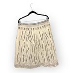 Dizzy Lizzie Linen Beaded Embroidered Skirt Cream Black Y2K Resort Boho Sz M Size M Photo 1