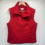 Coldwater Creek Red Quilted Zip Front Vest with Zipper Pockets Size Medium 10-12 Photo 0