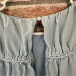 Girl And The Sun Collette Crop Top High Neck Keyhole Back Women’s XL Blue Ruffle Photo 6