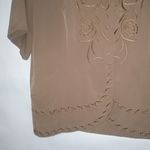 Joanna L Vintage Tan Embroidered Career Top Size L Photo 7