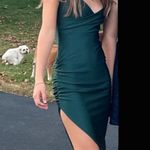 Windsor Asymmetrical Midi Dress Emerald Green Photo 1