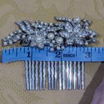 Pearl & Rhinestone formal or bridal hair comb Silver Photo 4