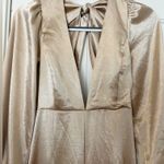 Free People  X Anthropologie Nadia Satin Jumpsuit Gold Photo 6