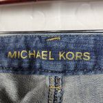 Michael Kors Womens Jeans Size 4 Blue Bedazzled Gold Rivets Flare Leg Denim Photo 8