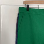 Rachel Zoe High Rise Wide Leg Side Stripe Pull On Linen Pants in Green Size L Photo 6