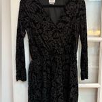 Saylor  Anthropologie Black Burnout Velvet Floral Romper Women’s Size S Small Photo 13