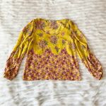 Forever 21 Yellow Pink Floral Open Shoulder Shirt Sz S Photo 16