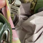 Amanda Smith Small Leather Top Handle Grommet Tote Bag Vintage Mod Apple Green Photo 10