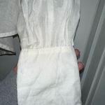 Free People  semi sheer white pleated button down shirt Medium NWT Photo 4