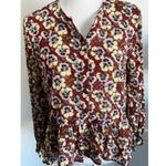 Madewell • NWT Drawstring Ruffle-Hem Top in Viola Floral Photo 4