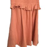 Socialite Smocked Waist Ruffle Strap Sleeveless Cotton Mini Dress Coral S Photo 5