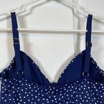Tommy Bahama  Navy Blue White Polka Dot Tankini Swimsuit Size Med EUC #1253 Photo 5