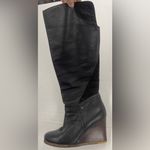 UGG Australia Ravenna Sheepskin Leather Knee High Wedge Boots in Black - Size 9 Photo 5