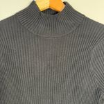 Magaschoni Long Sleeve Mock Neck Knit Sweater Dress Women's Medium Black Slits Photo 5