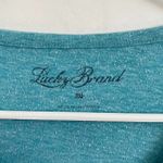 Lucky Brand Heathered Heather Aqua Blue Graphic Henley Short Sleeve T-Shirt Tee Photo 3