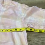 Kut From The Kloth Button up shirt Light Pink/Peach plaid Womens XS Boxy fit NWT Photo 8