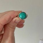Boutique “Dixie” Southwestern Blue Turquoise Silver Ring 6.5 Cowgirl Maximalist Photo 11