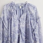 Joie  Floral Button Down Long Sleeve Ruffle Blouse Photo 1